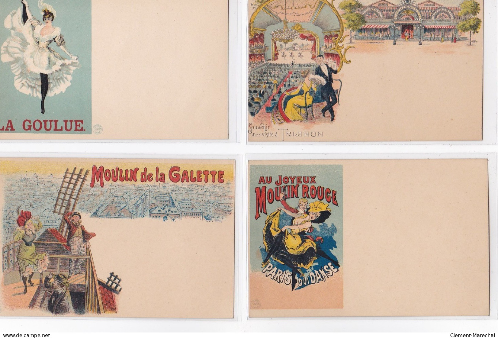 CINOS : lot de 33 cartes postales dont TOULOUSE LAUTREC, 2 cpa de Mucha (il en manque 2) - très bon état