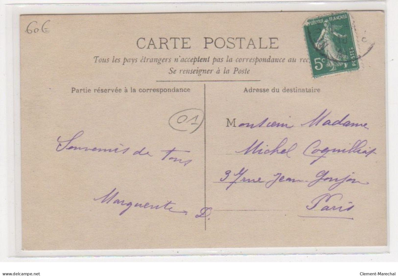 Cachet De Départ De L'Ain : Carte Photo D'un Homme Et De Sont Perroquet (Albert Perroz 1910) - Très Bon état - Non Classés