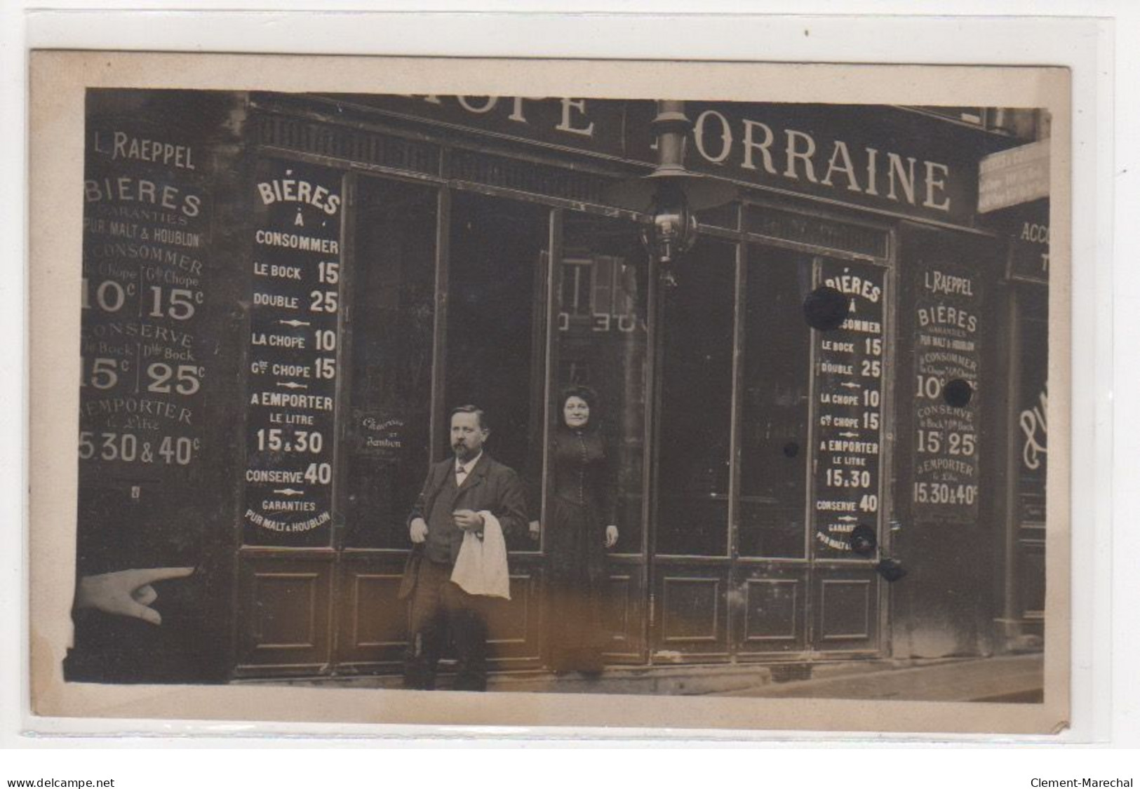 PARIS 2ème : Carte Photo Du Café "la Choppe Lorraine" - Café Restaurant Raeppel Au 5 Rue De La Lune - Bon état - Arrondissement: 02