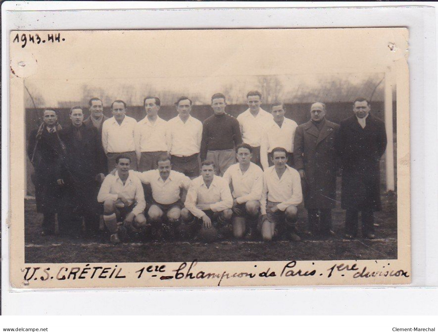 CRETEIL : Photo Format Cpa De L'équipe De Football U.S.CRETEIL (champion De France 1943-44) - état - Creteil