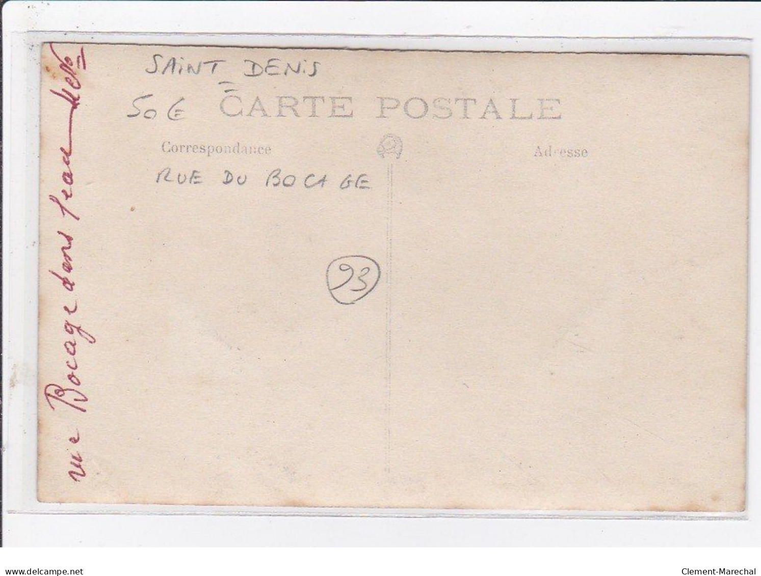 SAINT DENIS : Carte Photo De La Rue Bocage Dans L'eau (inondation) - Très Bon état - Saint Denis