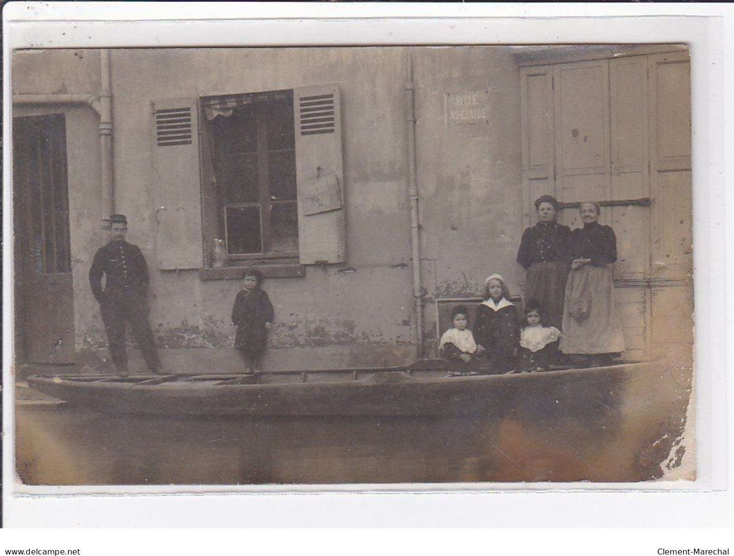 COURBEVOIE : Carte Photo De La Rue Adelaïde Pendant Les Inondations - Bon état - Courbevoie