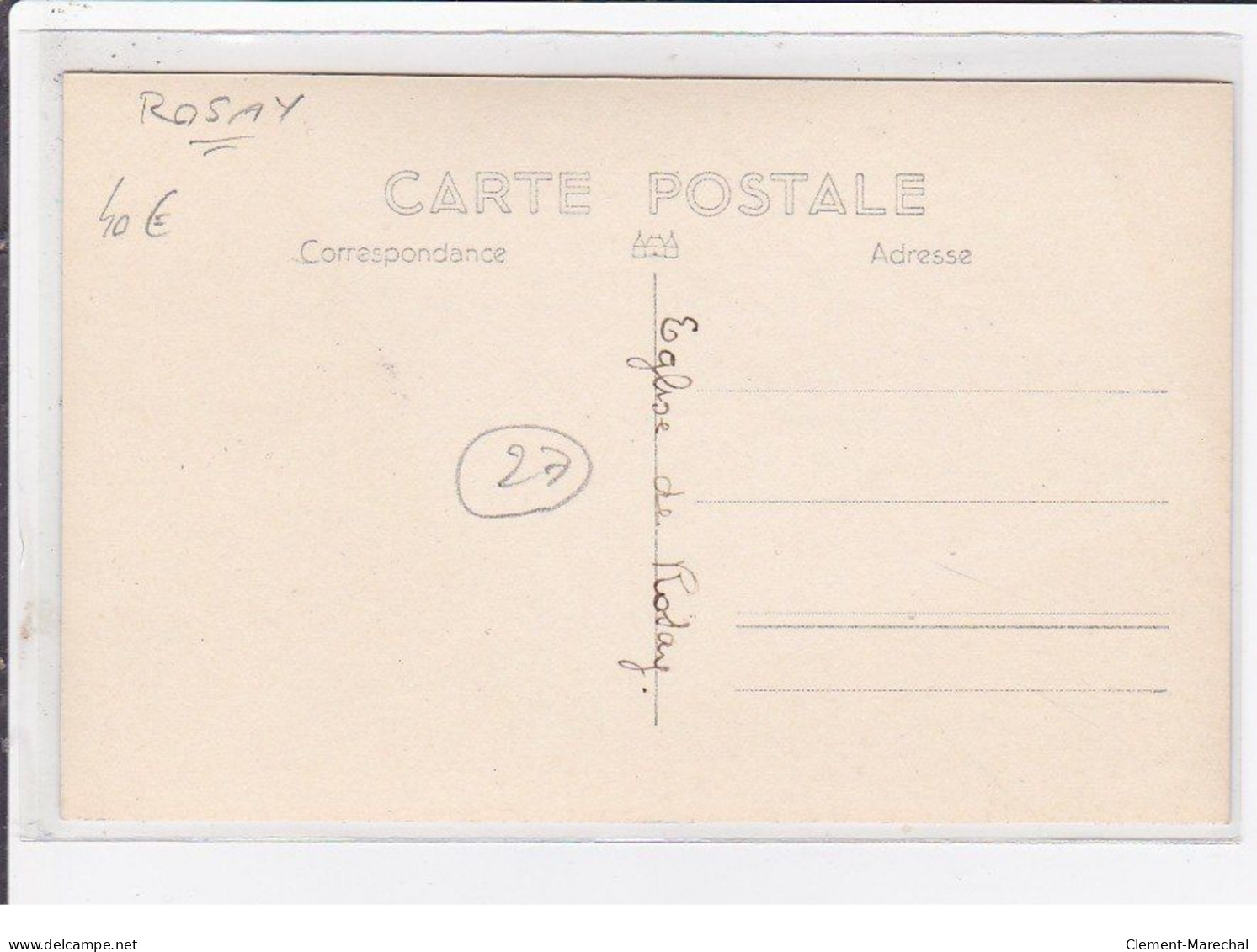 ROSAY : Carte Photo De L'église - (procédé Photo Rare) - Très Bon état - Other & Unclassified