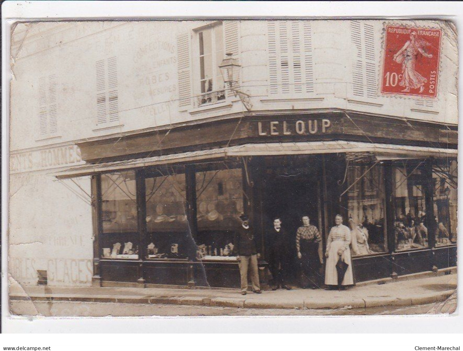 CONCHES : Carte Photo Du Magasin De Modes LELOUP Sur La Place Carnot - état - Conches-en-Ouche