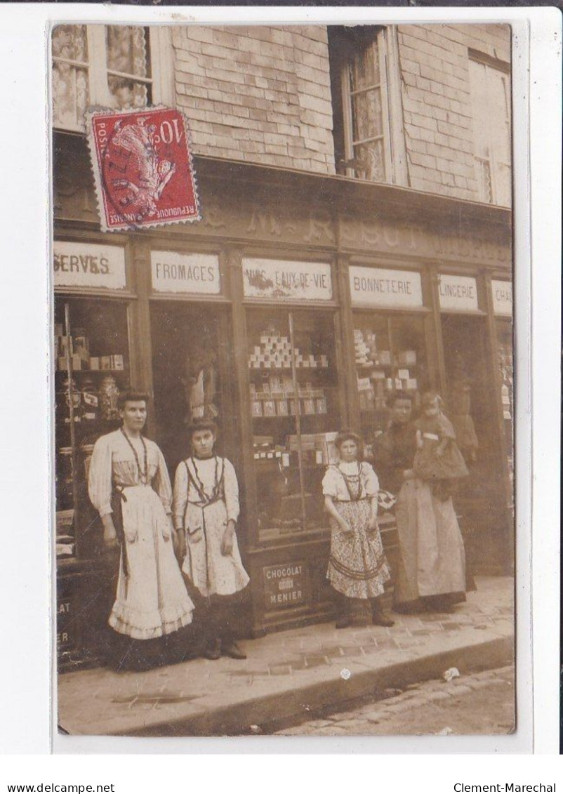 BEUZEVILLE : Carte Photo De L'épicerie Mercerie REBUT - Très Bon état - Andere & Zonder Classificatie