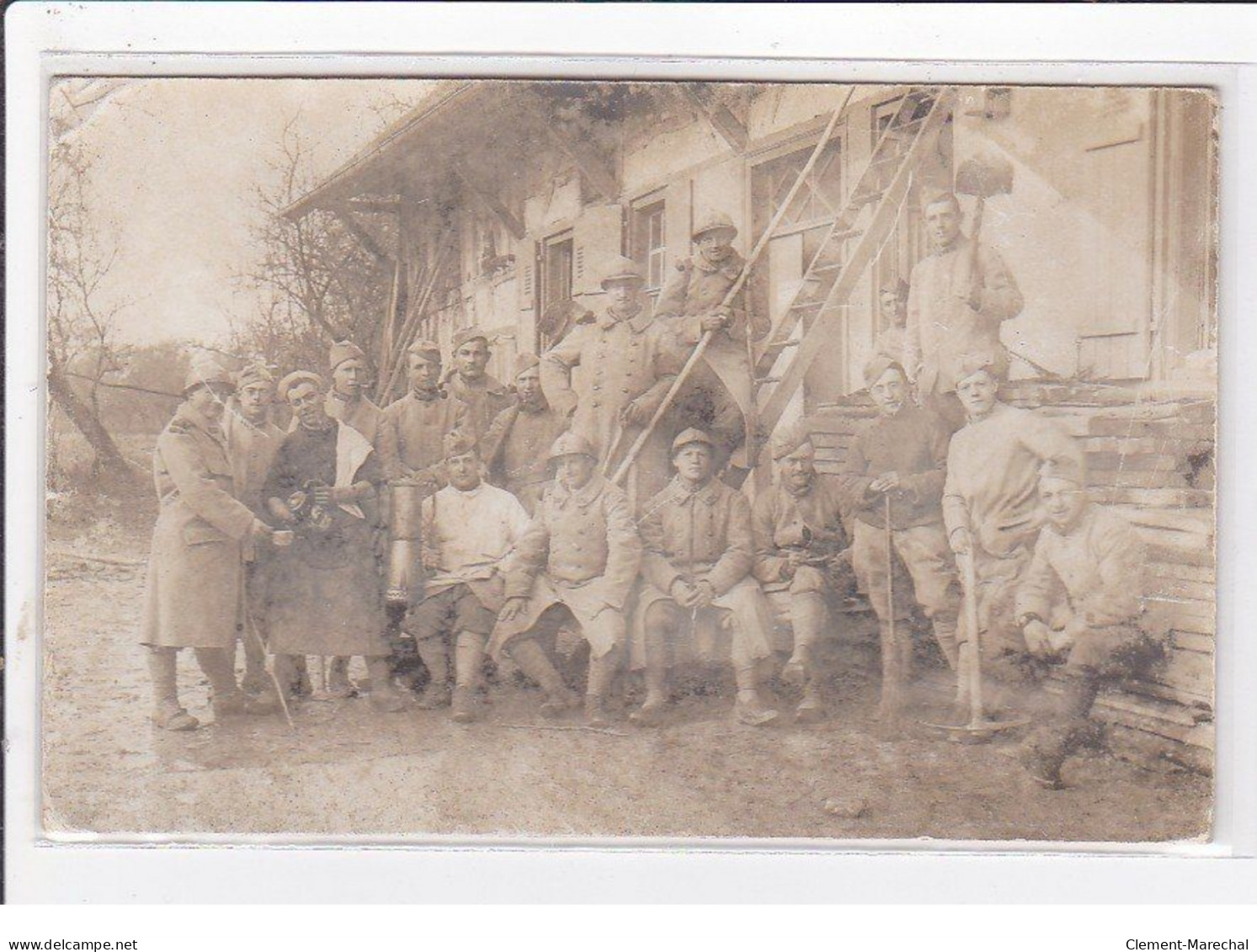 LA VILLENEUVE : Carte Photo De Militaires Buvant Le Café - Très Bon état` - Sonstige & Ohne Zuordnung