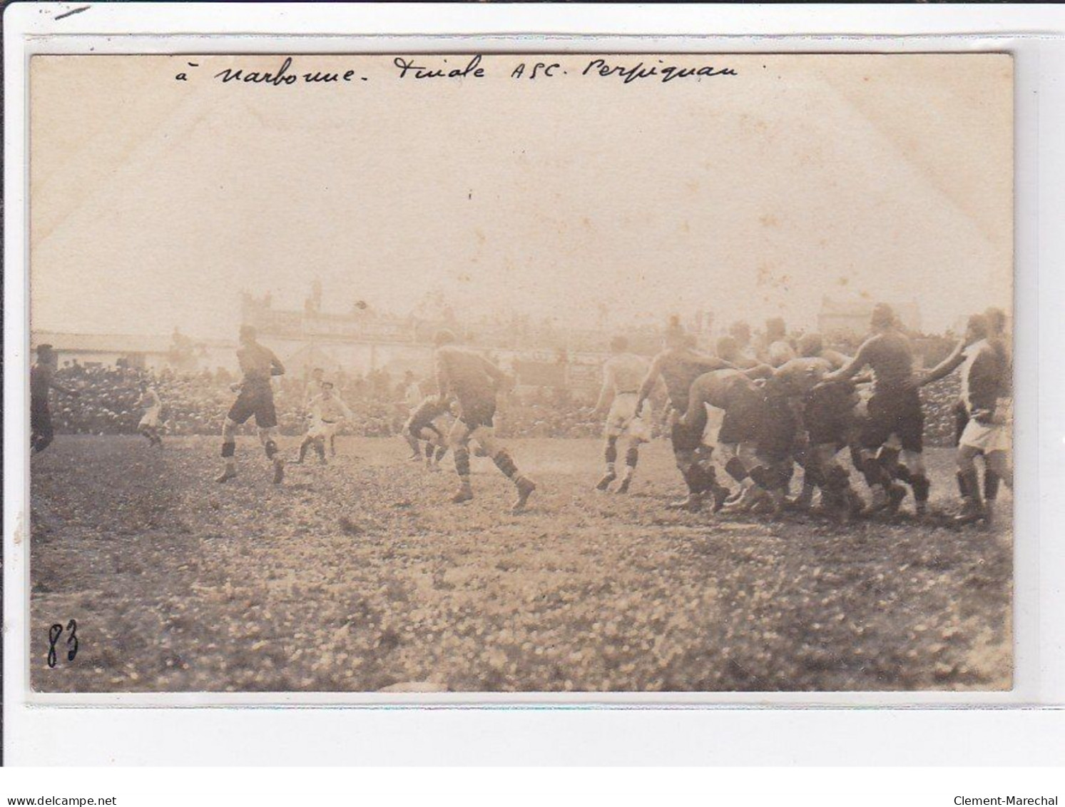 NARBONNE : Carte Photo De La Finale De Rugby ASC - Perpignan (stade - Sports) - Très Bon état - Narbonne