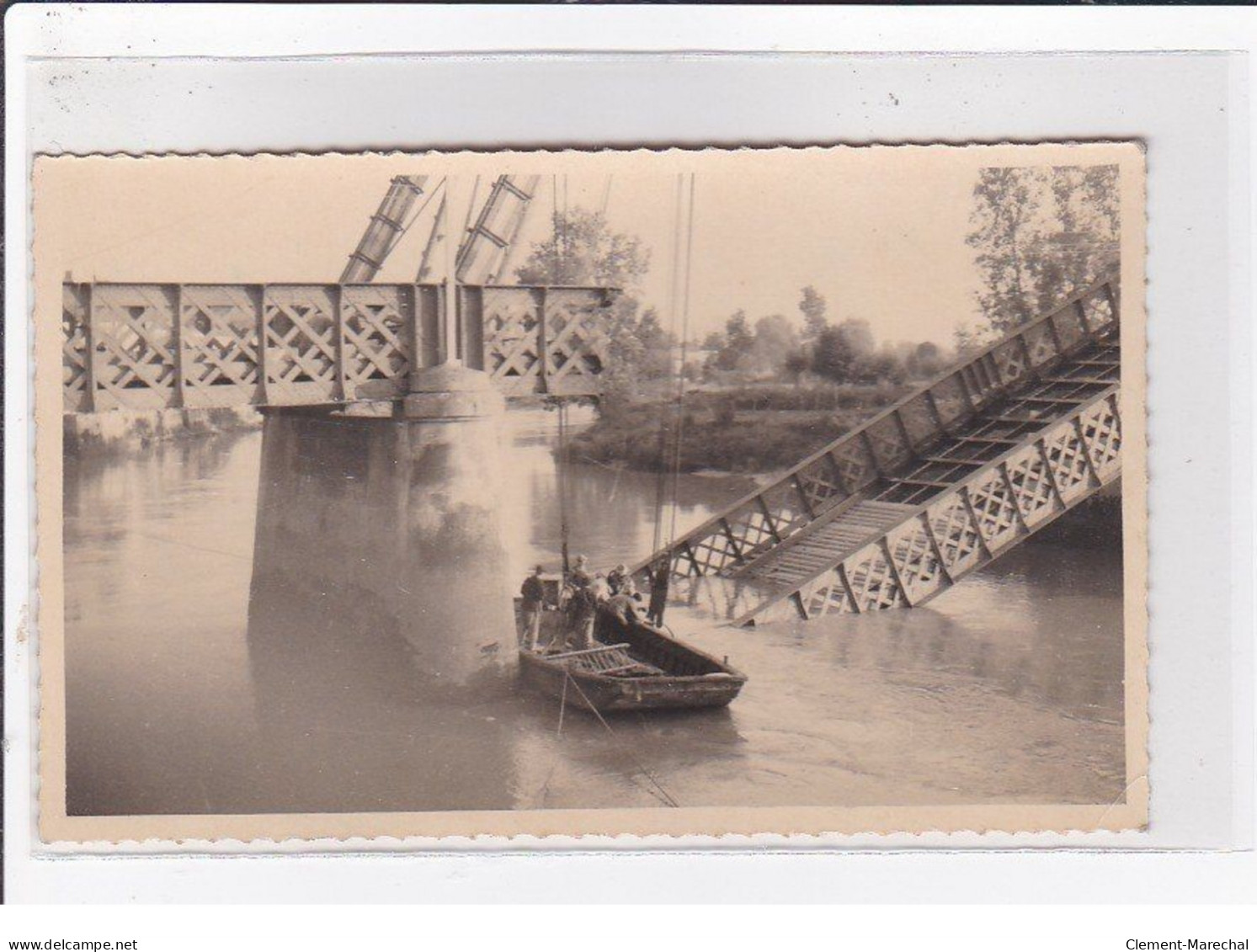 SAINT SAVINIEN : Lot De 3 Photos De La Construction Et Inauguration Du Pont Vers 1945 - Très Bon état - Autres & Non Classés