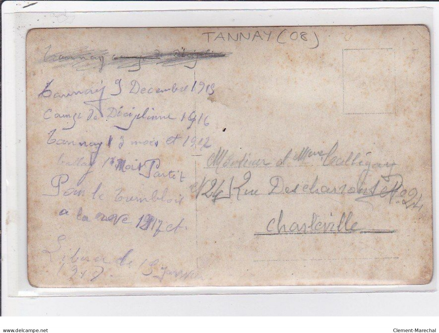 TANNAY : Lot De 2 Cartes Photo Du Camp De Discipline En 1912 - état - Otros & Sin Clasificación