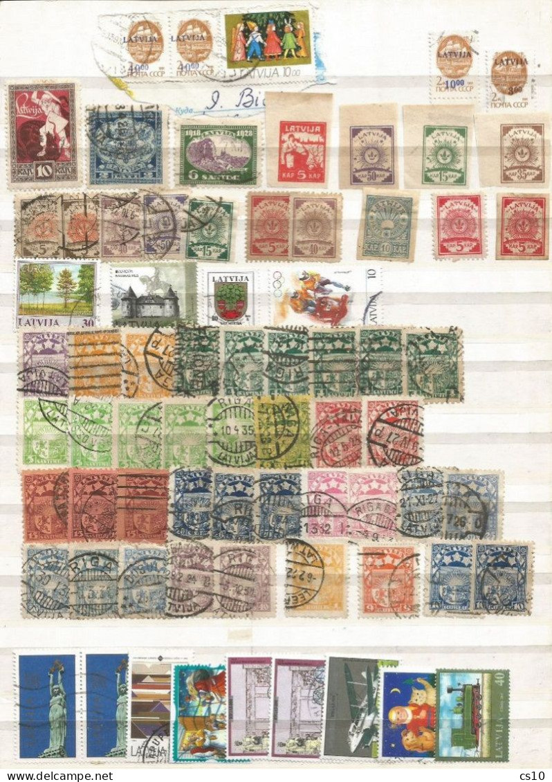 Latvija Lettonia All Periods Small Lot Of Mainly Used Stamps Incl. Provisionals Overprinted Independence 90's - Lettonia