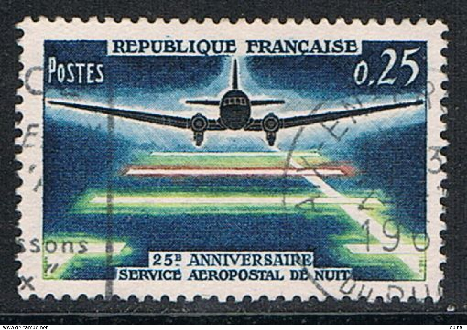 FRANCE : N° 1418 Oblitéré "TàD Rond" (Service Aéropostal De Nuit) - PRIX FIXE - - Usados