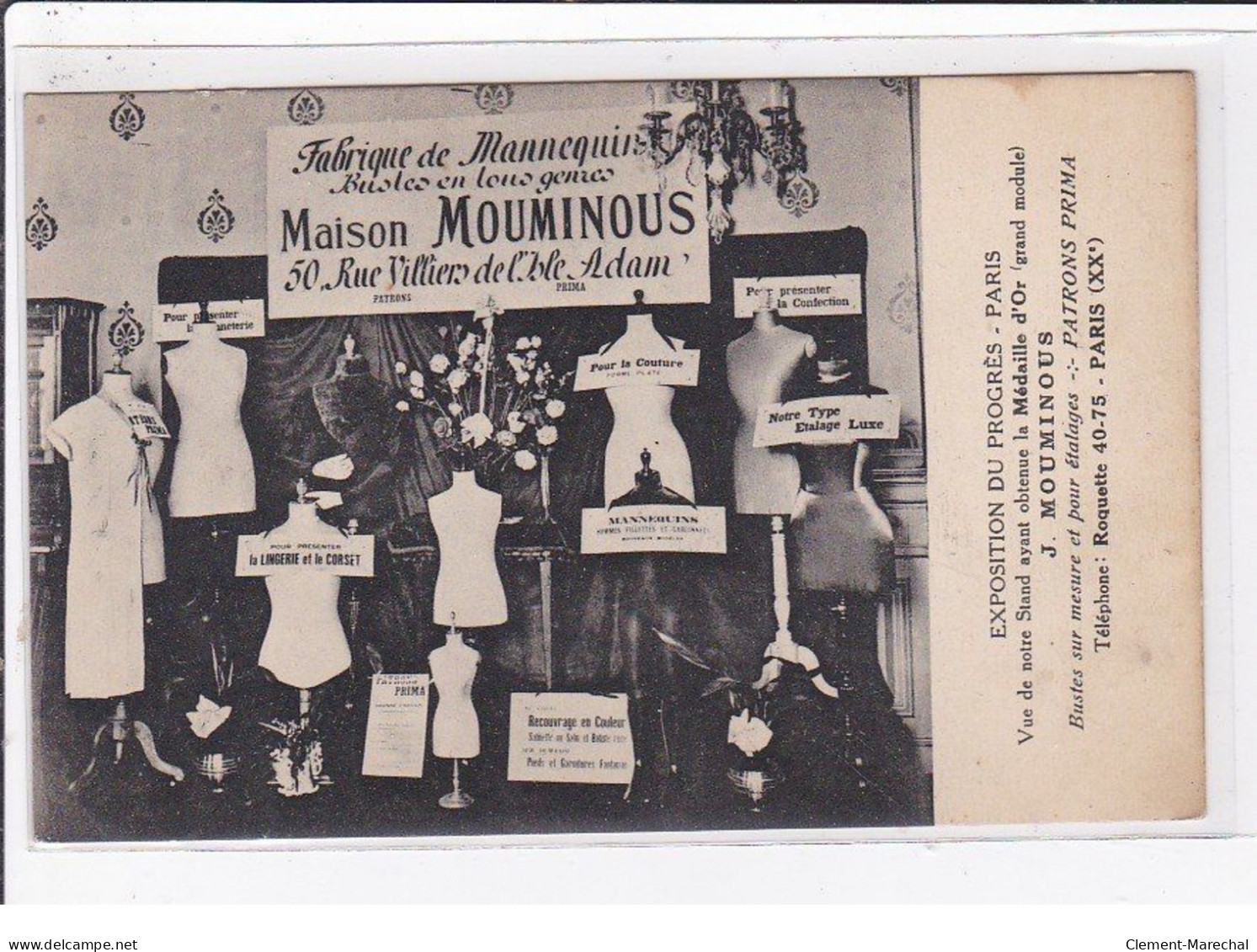 L'ISLE ADAM : Publicité Pour La Fabrique De Mannequin Maison MOUMINOUS (exposition Du Progrès) - Très Bon état - L'Isle Adam
