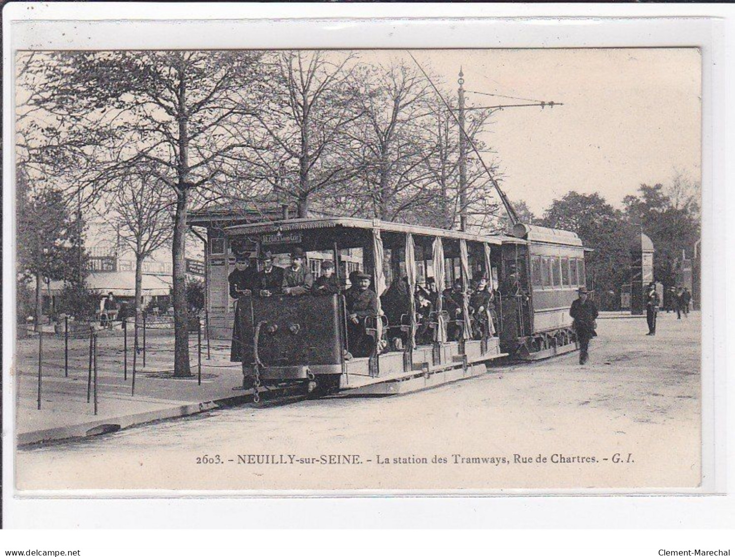 NEUILLY SUR SEINE : La Station Des Tramways Rue De Chartres - Très Bon état - Neuilly Sur Seine