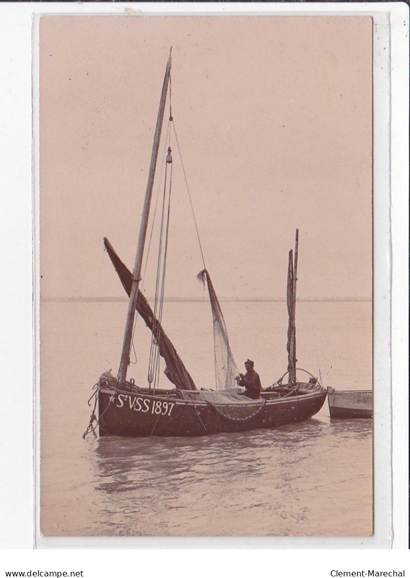 SAINT VALERY SUR SOMME : Carte Photo D'un Bateau - Retour De Pêche - Très Bon état - Saint Valery Sur Somme