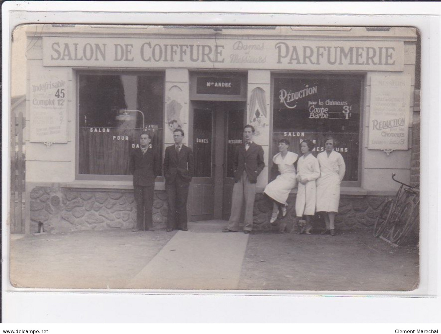 A LOCALISER : Carte Photo Du Salon De Coiffure André (coiffeur) - Très Bon état - Photos