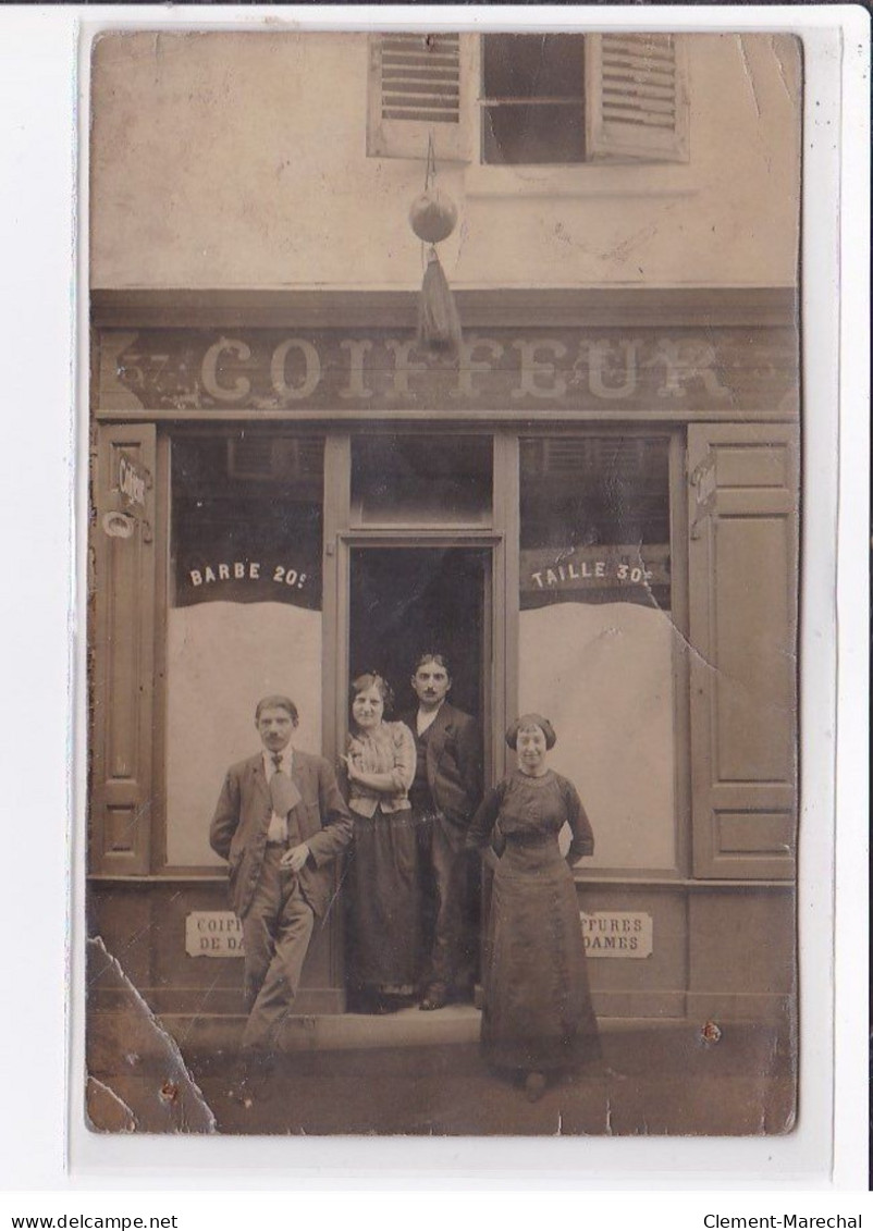A LOCALISER : Carte Photo D'un Salon De Coiffure (coiffeur) - état - Foto
