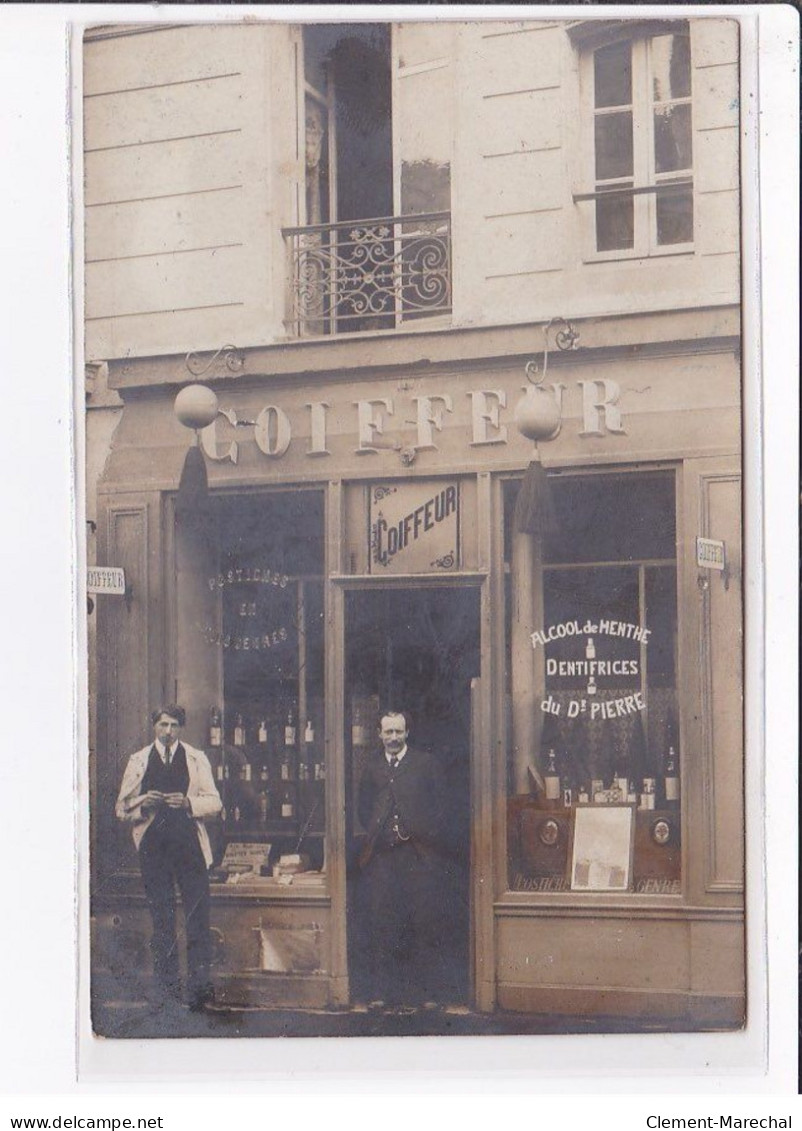 A LOCALISER : Carte Photo D'un Salon De Coiffure (coiffeur) -  Très Bon état - Foto