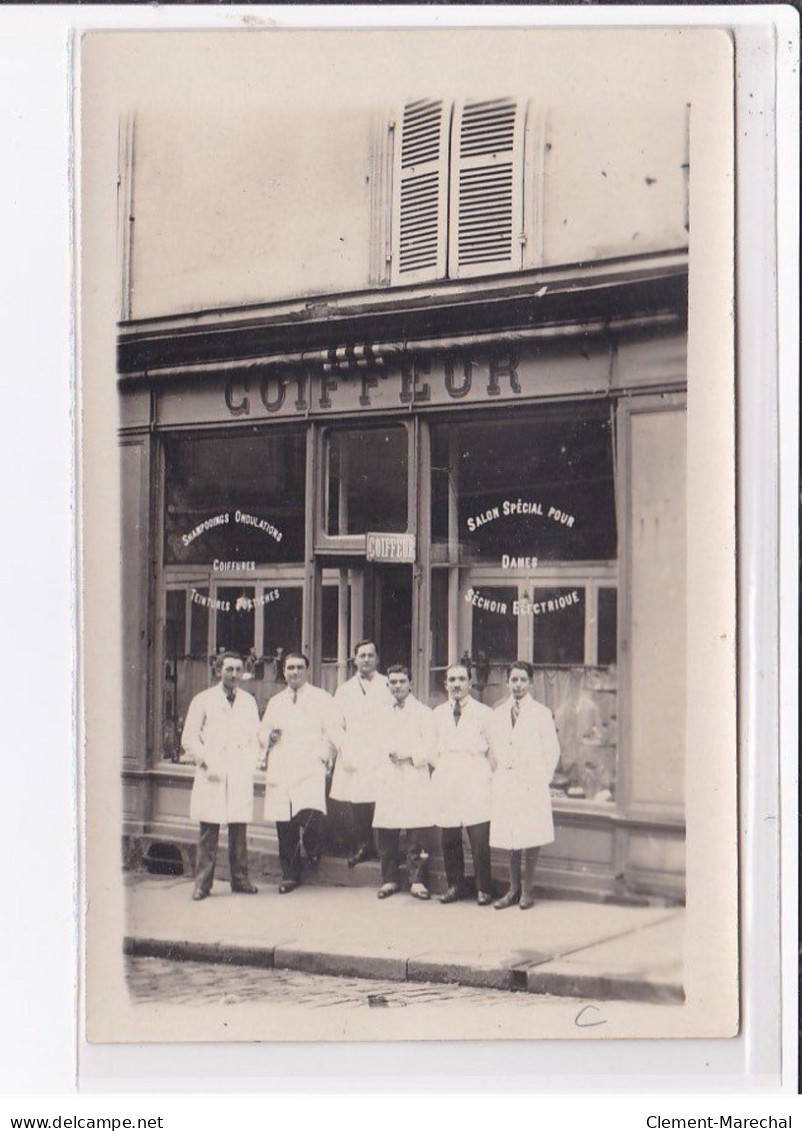 A LOCALISER : Carte Photo D'un Salon De Coiffure (coiffeur) -  Très Bon état - Photos