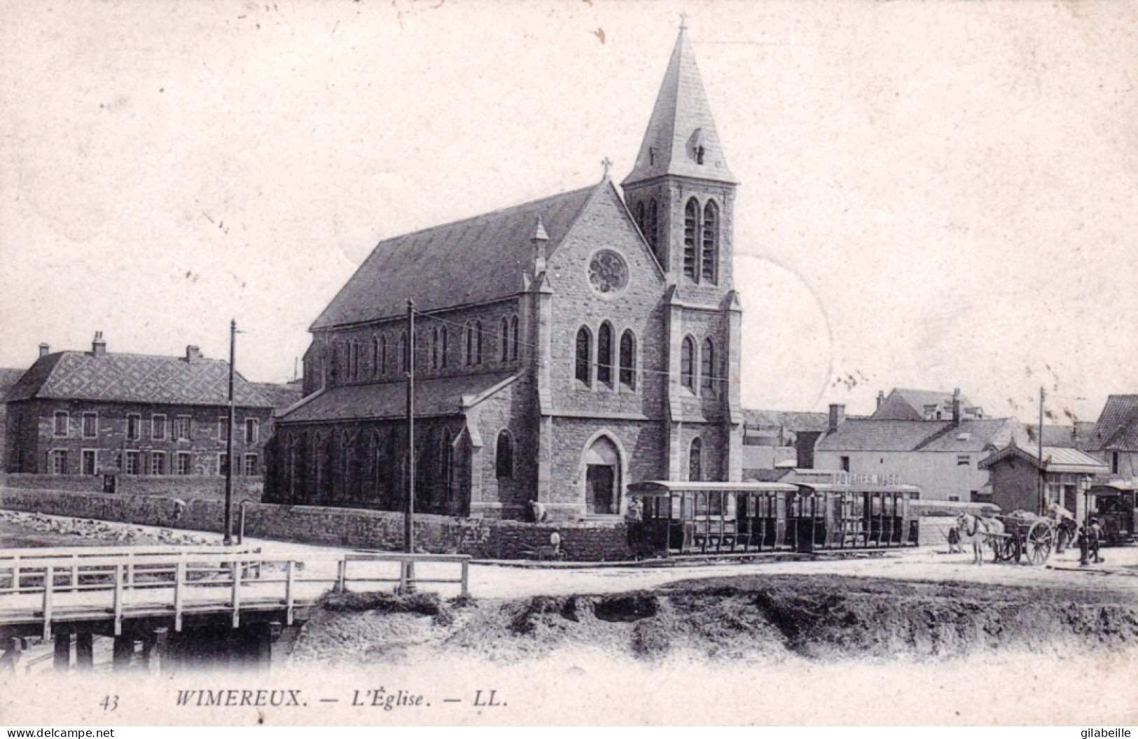 62 - Pas De Calais - WIMEREUX - L'église - Tramway - Sonstige & Ohne Zuordnung