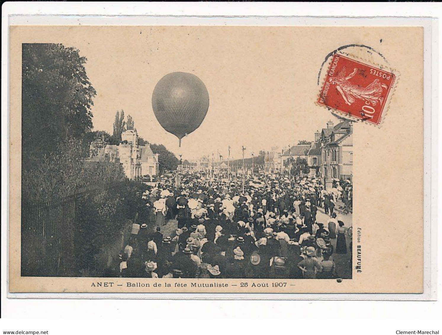 ANET : Ballon De La Fête Mutualiste, 25 Août 1907 - Très Bon état - Anet