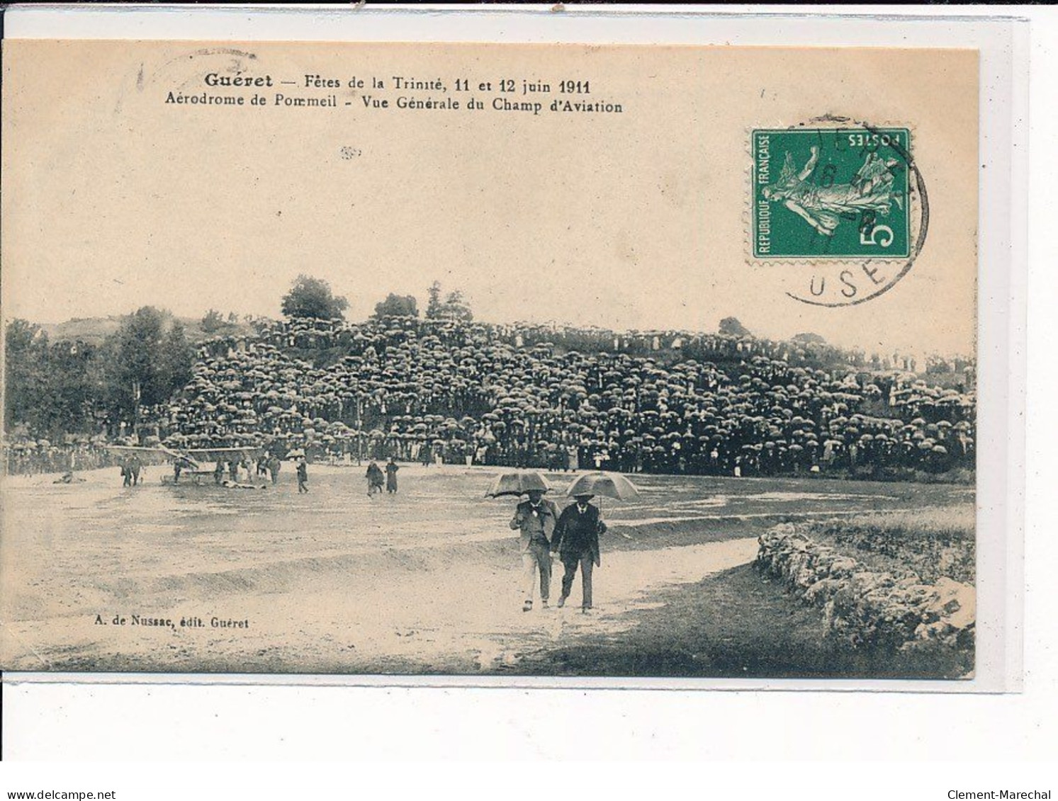 GUERET : Fêtes De La Trinité, 11 Et 12 Juin 1911, Aérodrome De Pommeil, Vue Générale Du Champ D'Aviation - Très Bon état - Guéret