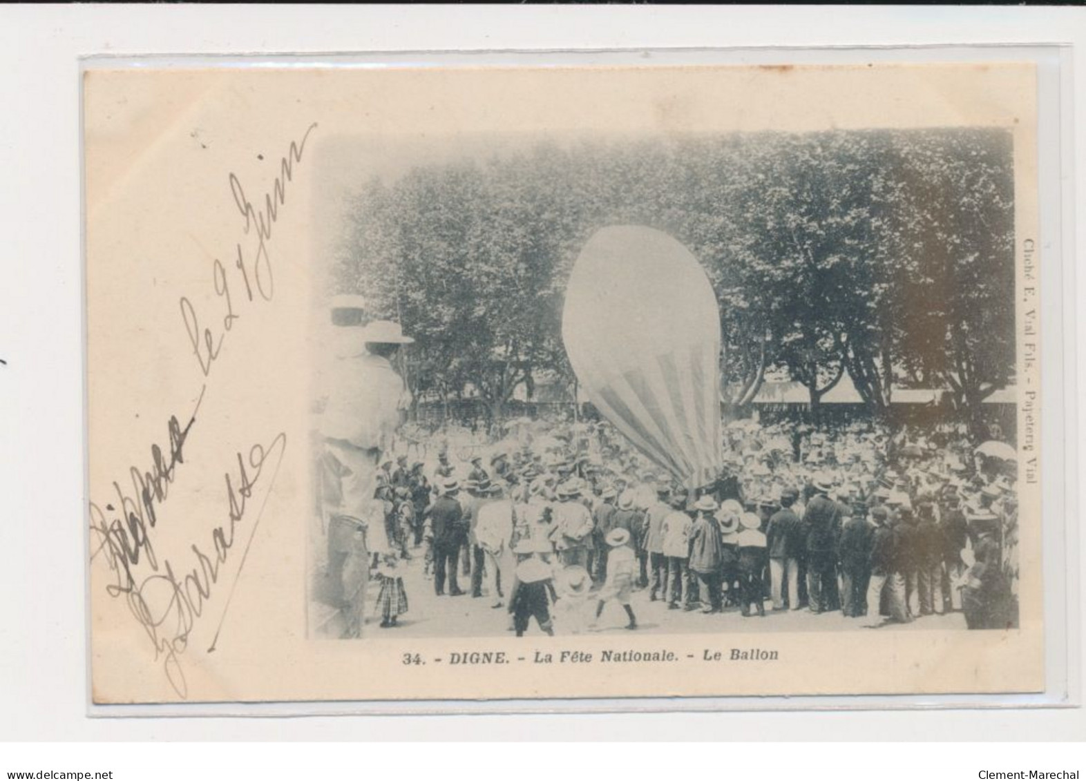 DIGNE - La Fête Nationale - Le Ballon - Aviation - Très Bon état - Digne