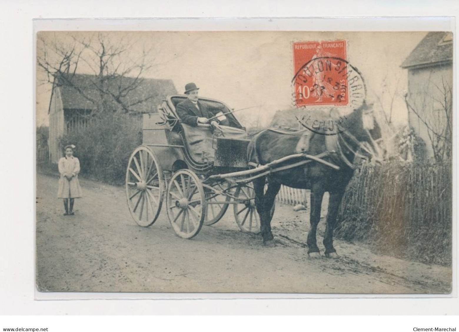 TOULON SUR ARROUX - Carriole Et Cheval Attelé - Très Bon état - Autres & Non Classés