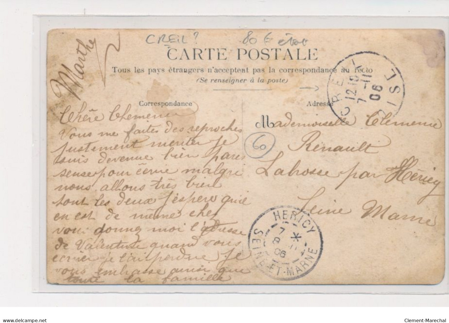 CREIL - Carte Photo - Forgerons - état - Creil