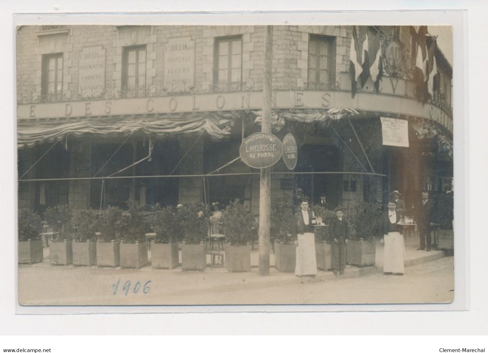 RODEZ - Carte Photo Du Café Des Colonnes - Rue Beteille - Très Bon état - Rodez