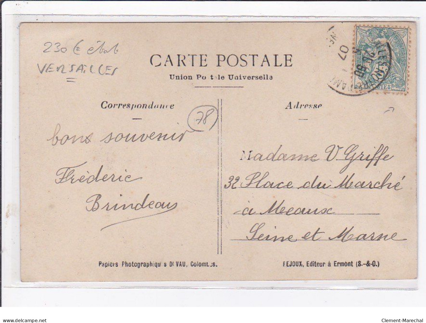 VERSAILLES : Carte Photo Du Salon De Coiffure VINCENT (LEON Successeur) - état - Versailles