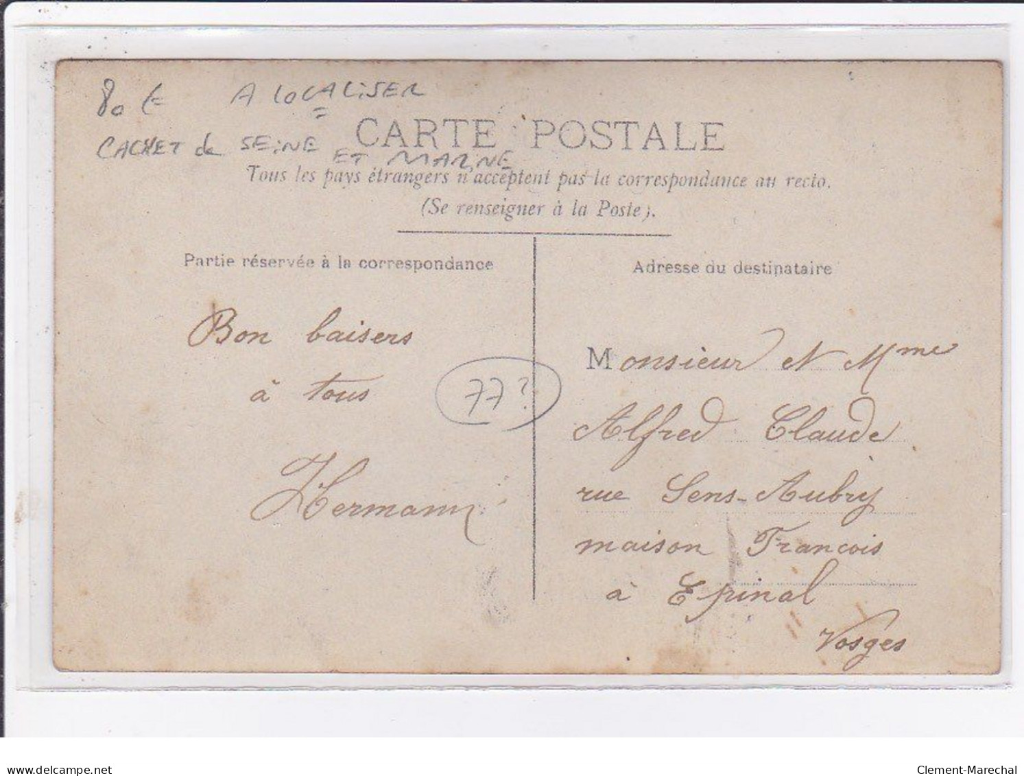 A LOCALISER : Carte Photo D'un Salon De Coiffure HERMANN (cachet De Départ De Seine Et Marne) - Très Bon état - Autres & Non Classés