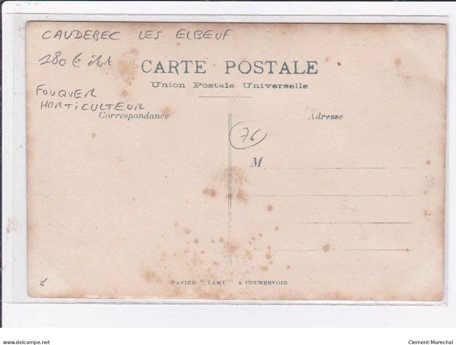 CAUDEBEC LES ELBEUF : Carte Photo Du Magasin (FOUQUER HORTICULTEUR) - Bon état - Caudebec-lès-Elbeuf