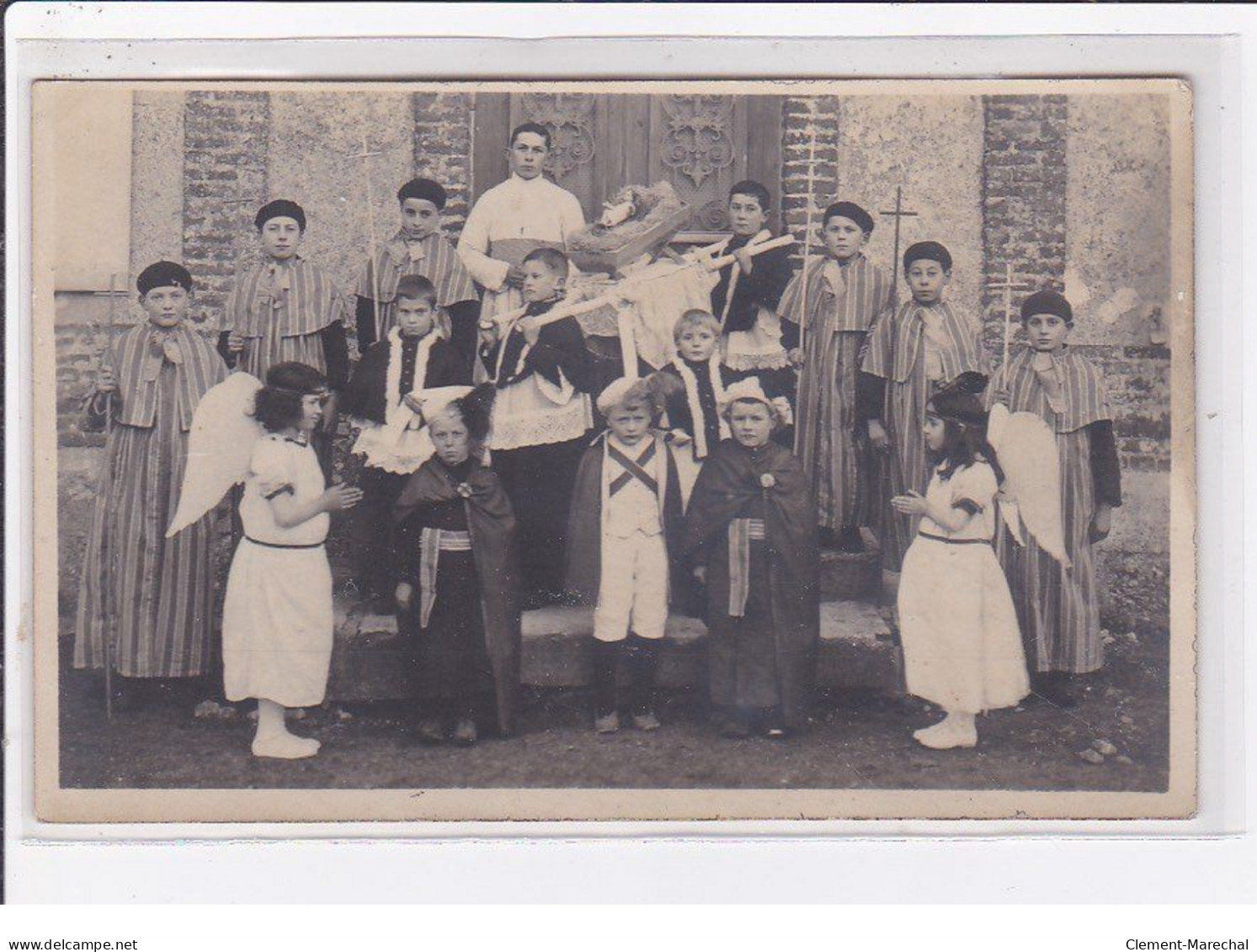 CAUDEBEC EN CAUX : Carte Photo D'une Fête Enfantine (nativité - Religion) - Très Bon état - Caudebec-en-Caux