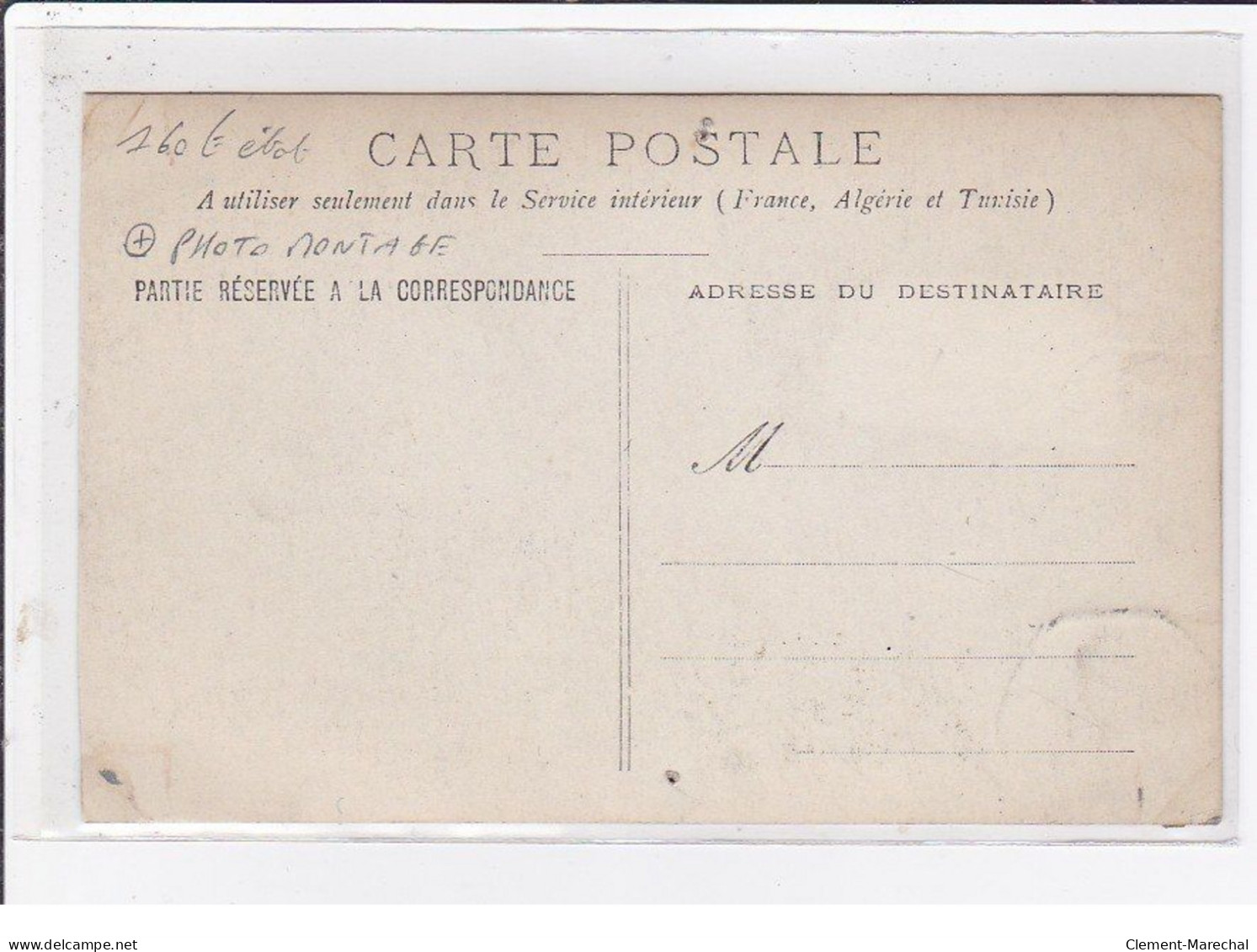 SURREALISME : Carte Photo D'un Homme Sur Un Cochon (carte De Voeux - 1914) (photo-montage) - Bon état - Andere & Zonder Classificatie