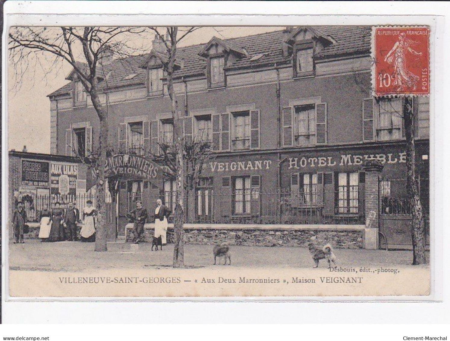 VILLENEUVE SAINT GEORGES : Hotel - Restaurant "aux Deux Marronniers" - Maison Veignant - état - Villeneuve Saint Georges
