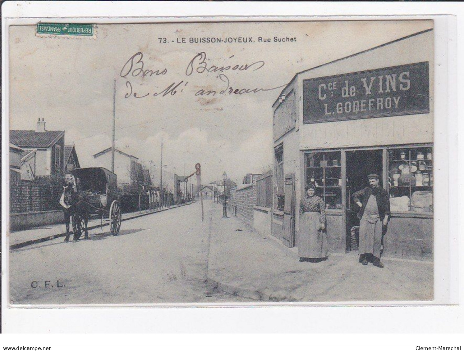 LE BUISSON JOYEUX : Commerce De Vins GODEFROY - Rue Suchet - état - Other & Unclassified