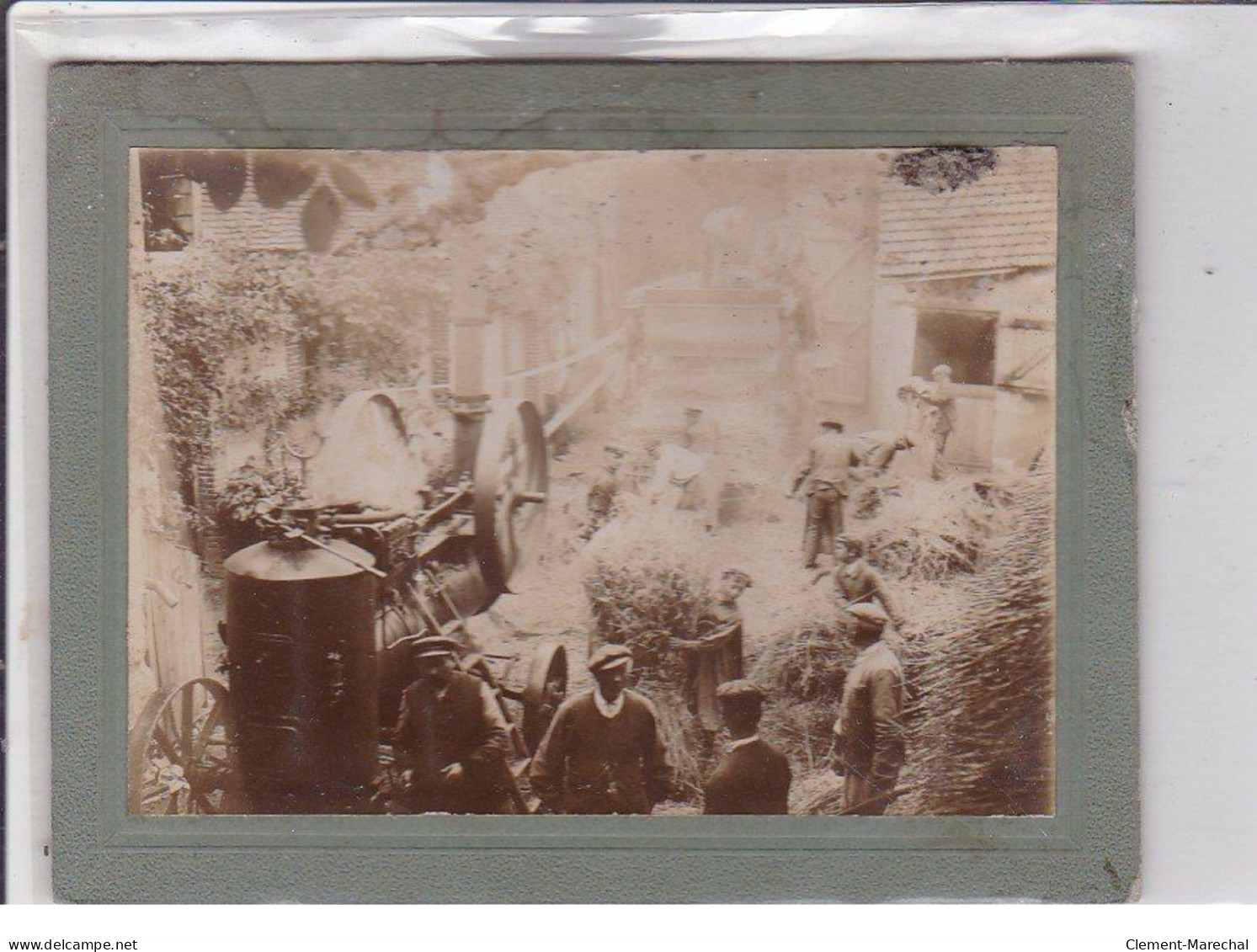 DREUX (environs) : Photo Format 10x13 Cm D'une Batteuse En Action Vers 1900 (agriculture) - Bon état (trace) - Autres & Non Classés