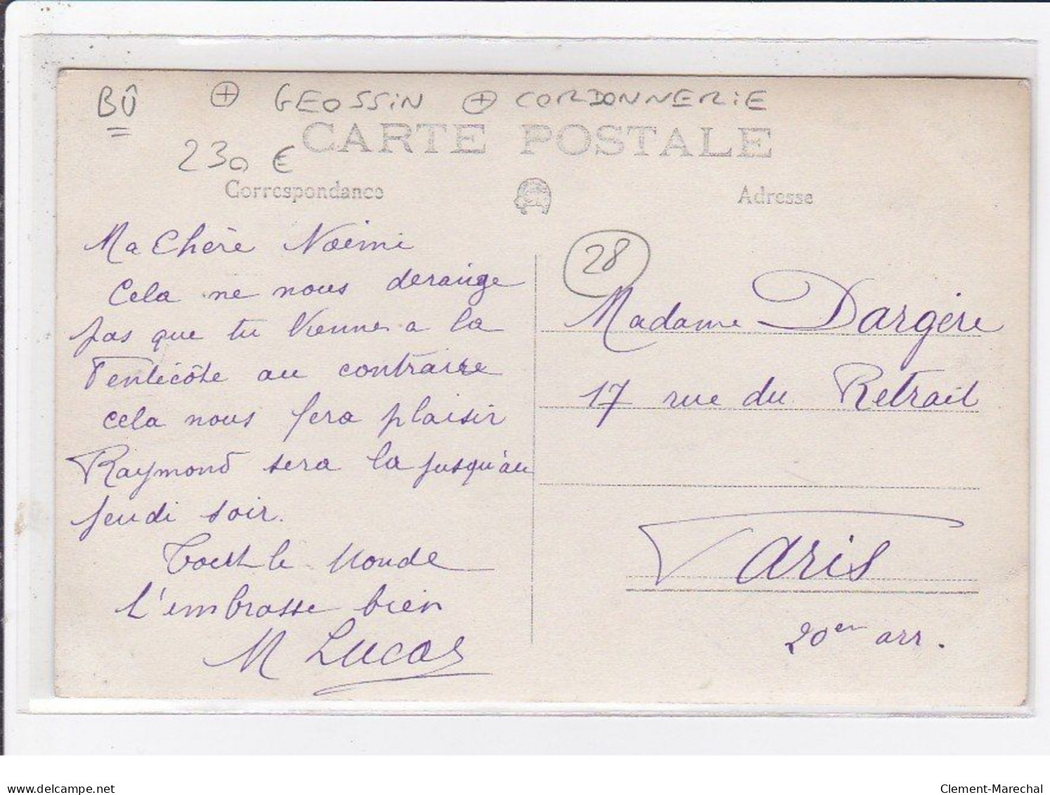 BU : Carte Photo De La Cordonnerie LUCAS (anciennement GEOSSIN) - Vente De Cartes Postales - Très Bon état - Autres & Non Classés