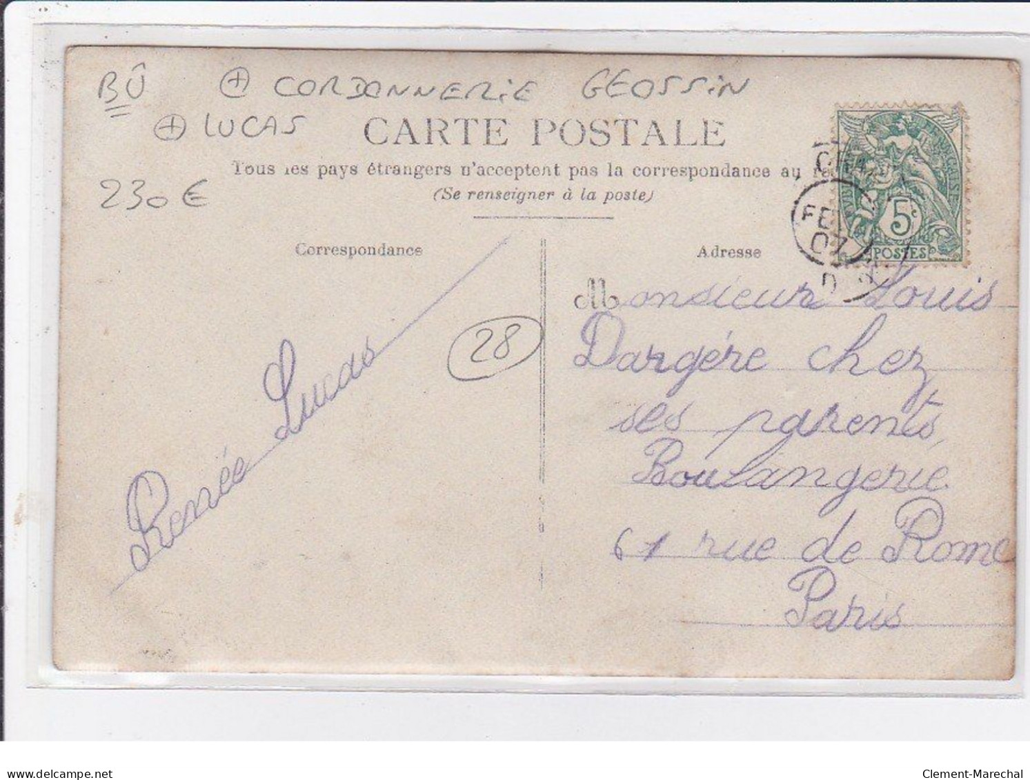 BU : Carte Photo De La Cordonnerie LUCAS (anciennement GEOSSIN) - Vente De Cartes Postales - Très Bon état - Other & Unclassified