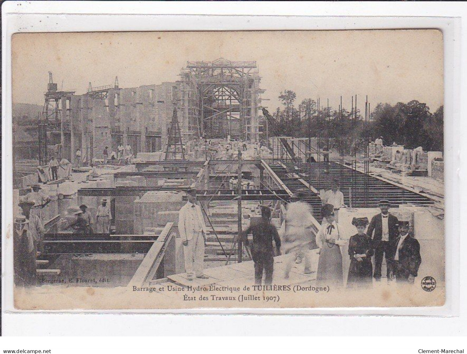 TUILIERES : Barrage Et Usine Hydro Electrique - état Des Travaux En Juillet 1907 -,bon état - Otros & Sin Clasificación