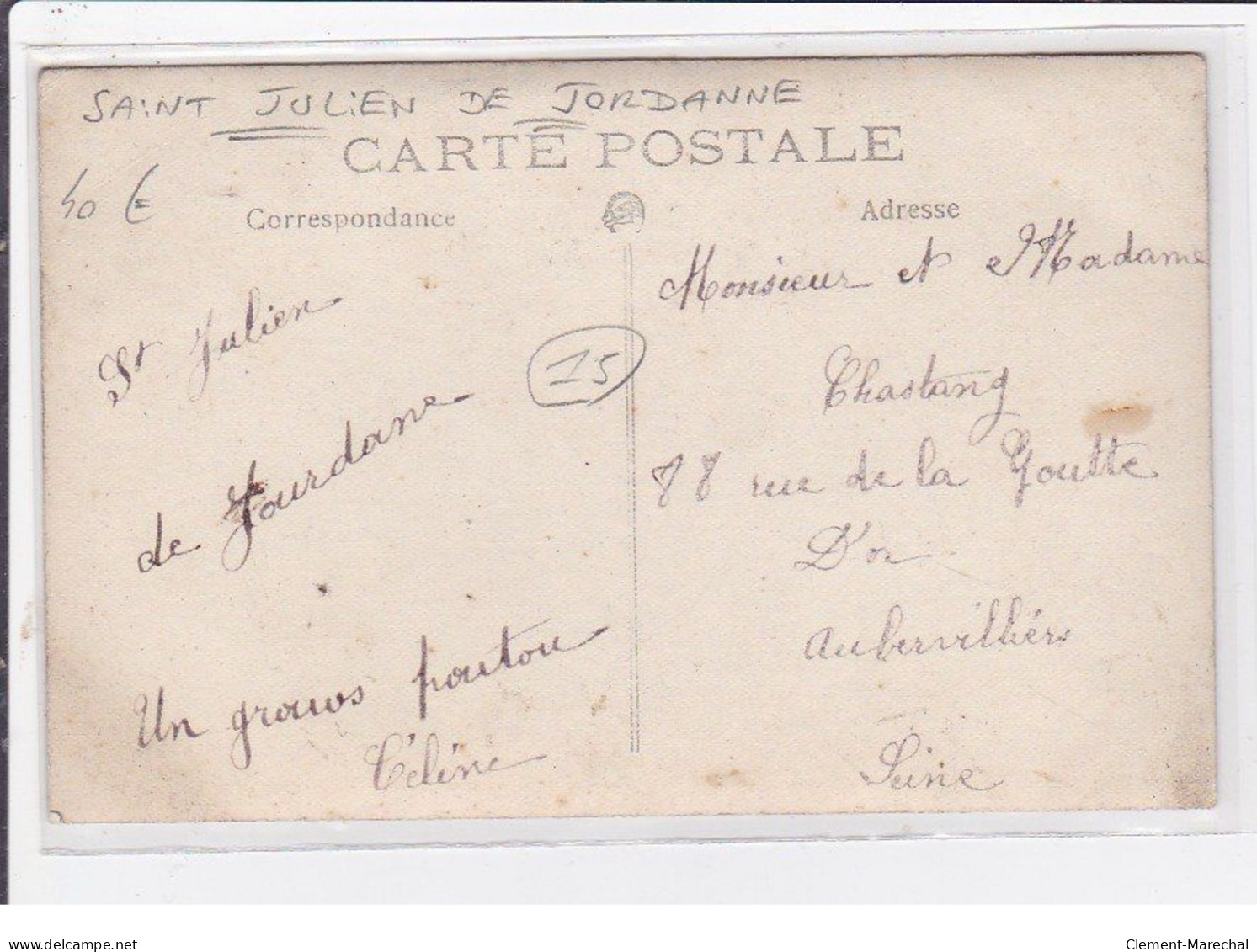 SAINT JULIEN DE JORDANNE : Carte Photo Du Village Vers 1910 - Très Bon état - Sonstige & Ohne Zuordnung