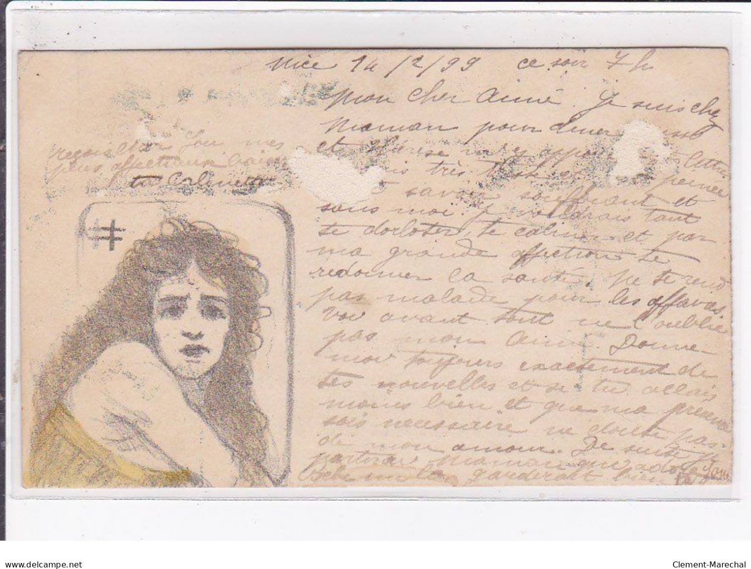 Jean De CALDAIN : Lot De 8 Cartes Postales De 1898 (femmes) Autographe De Raoul THOMEN - Bon état Général - Sonstige & Ohne Zuordnung