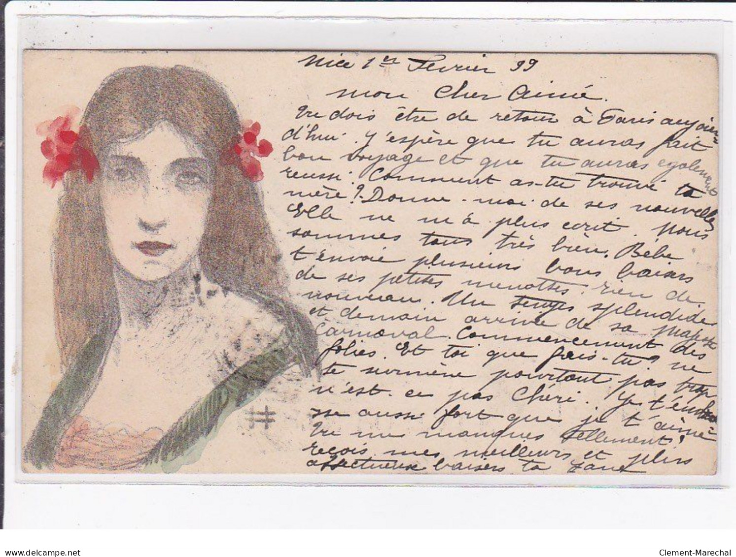 Jean De CALDAIN : Lot De 8 Cartes Postales De 1898 (femmes) Autographe De Raoul THOMEN - Bon état Général - Otros & Sin Clasificación