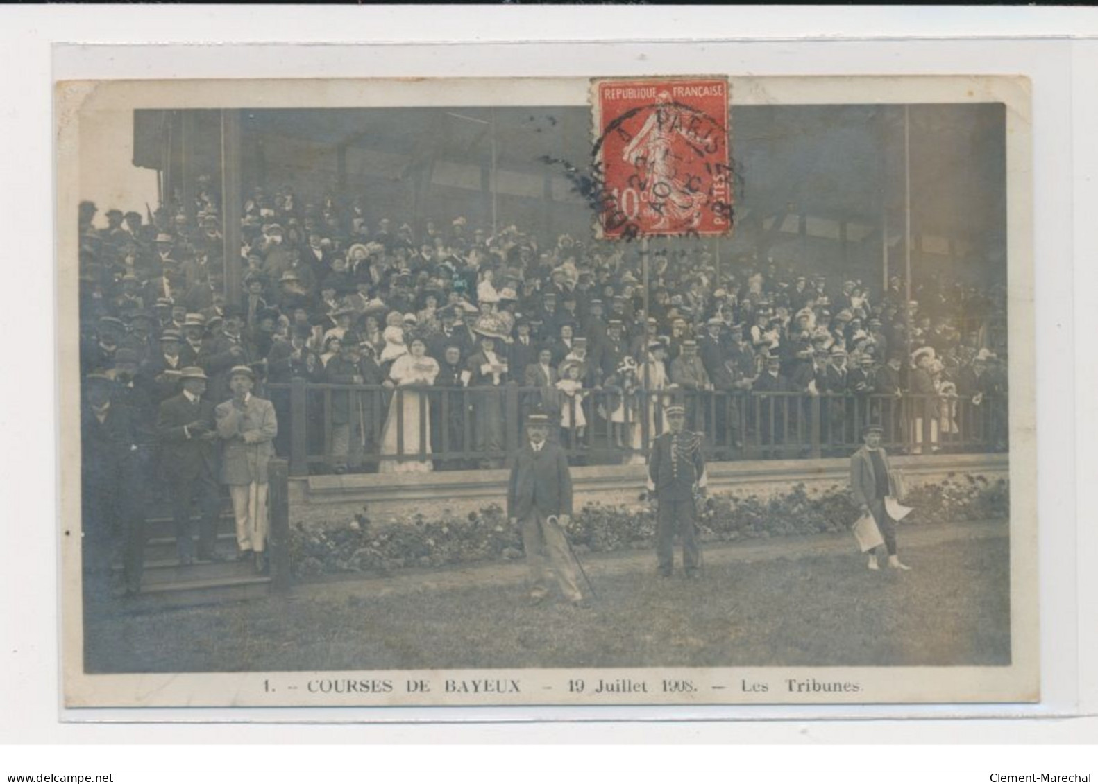 BAYEUX - Courses - 19 Juillet 1908 - Les Tribunes - état - Bayeux