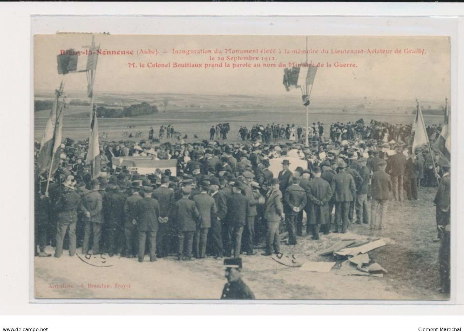 RIGNY LA NONNEUSE - Inauguration Du Monument élevé à La Mémoire Du Lieutenant-Aviateur De Grailly - Très Bon état - Autres & Non Classés