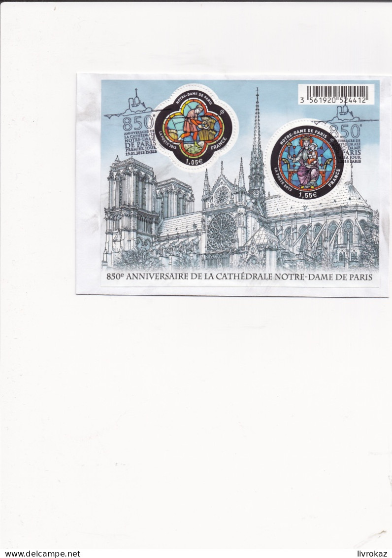 FDC France 2013 Oblitéré 850ème Anniversaire De La Cathédrale Notre-Dame De Paris , Emission à Paris - 2010-2019