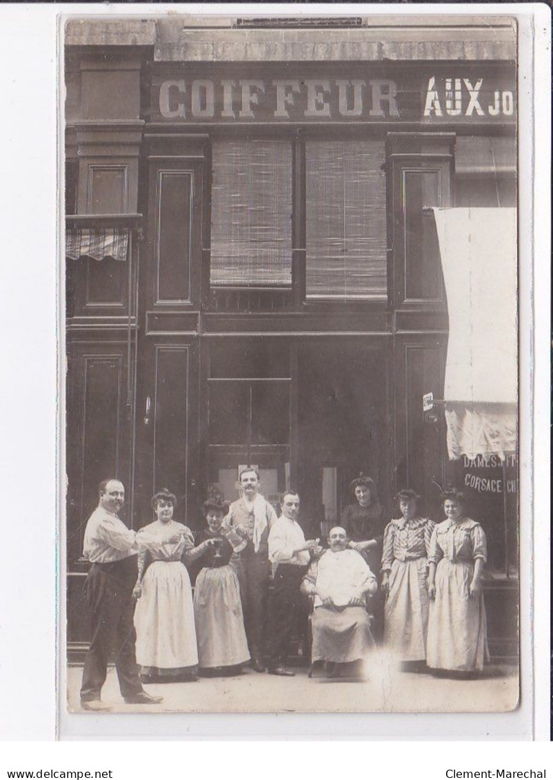 SANNOIS ? : Carte Photo Du Salon De Coiffure (coiffeur) - Très Bon état - Sannois