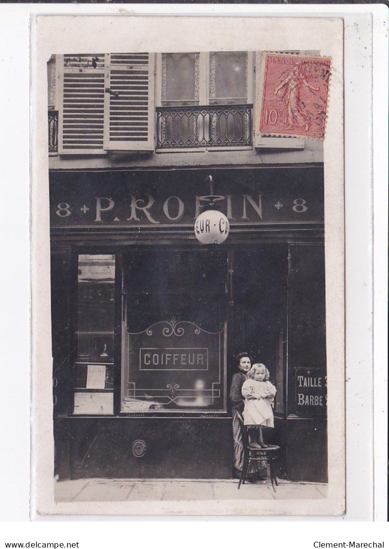 LIMEIL BREVANNES ? : Carte Photo Du Salon De Coiffure ROBIN ? - Très Bon état - Limeil Brevannes