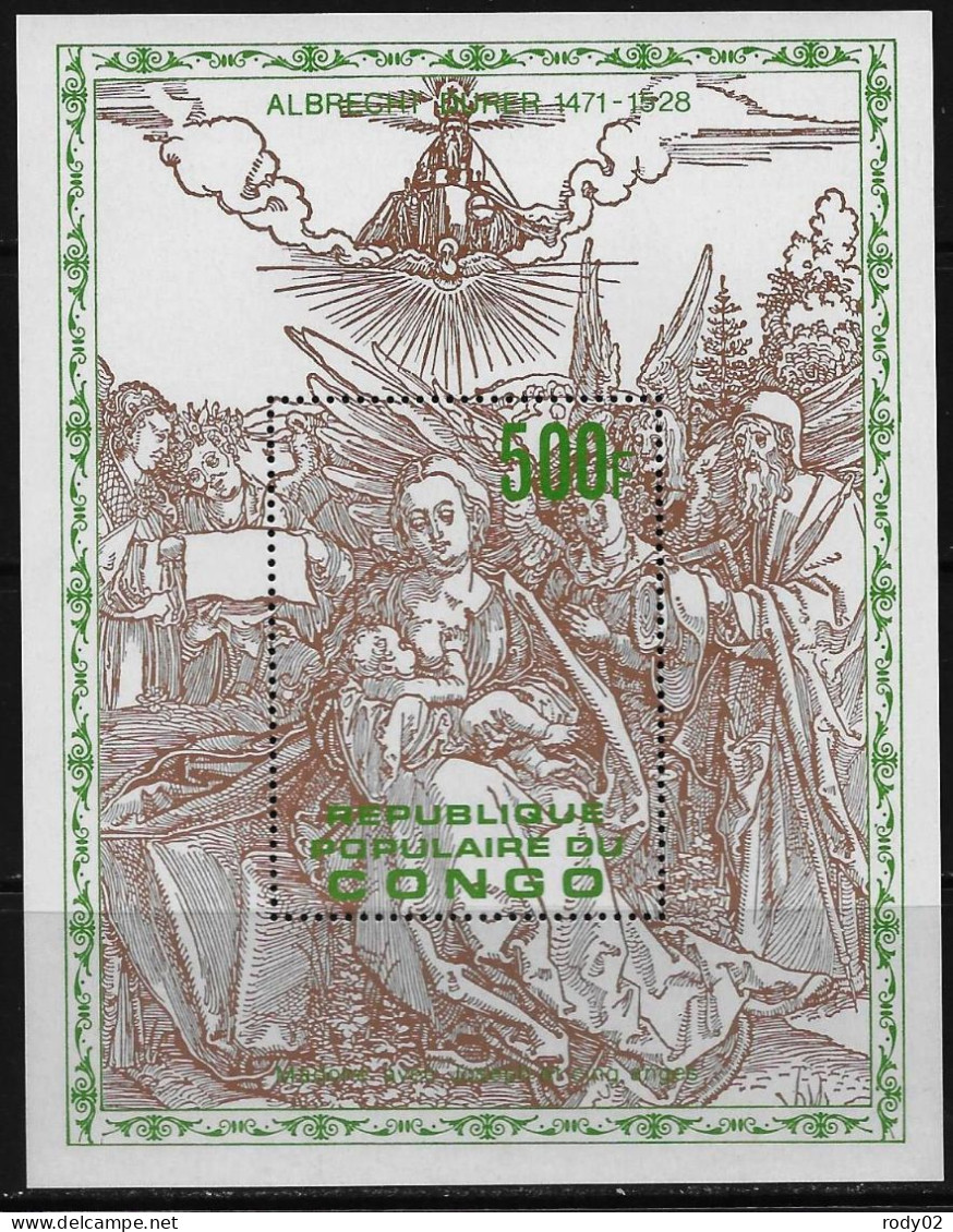 CONGO - ART - GRAVURE DU PEINTRE ALBRECHT DURER - BF 20 - NEUF** MNH - Grabados