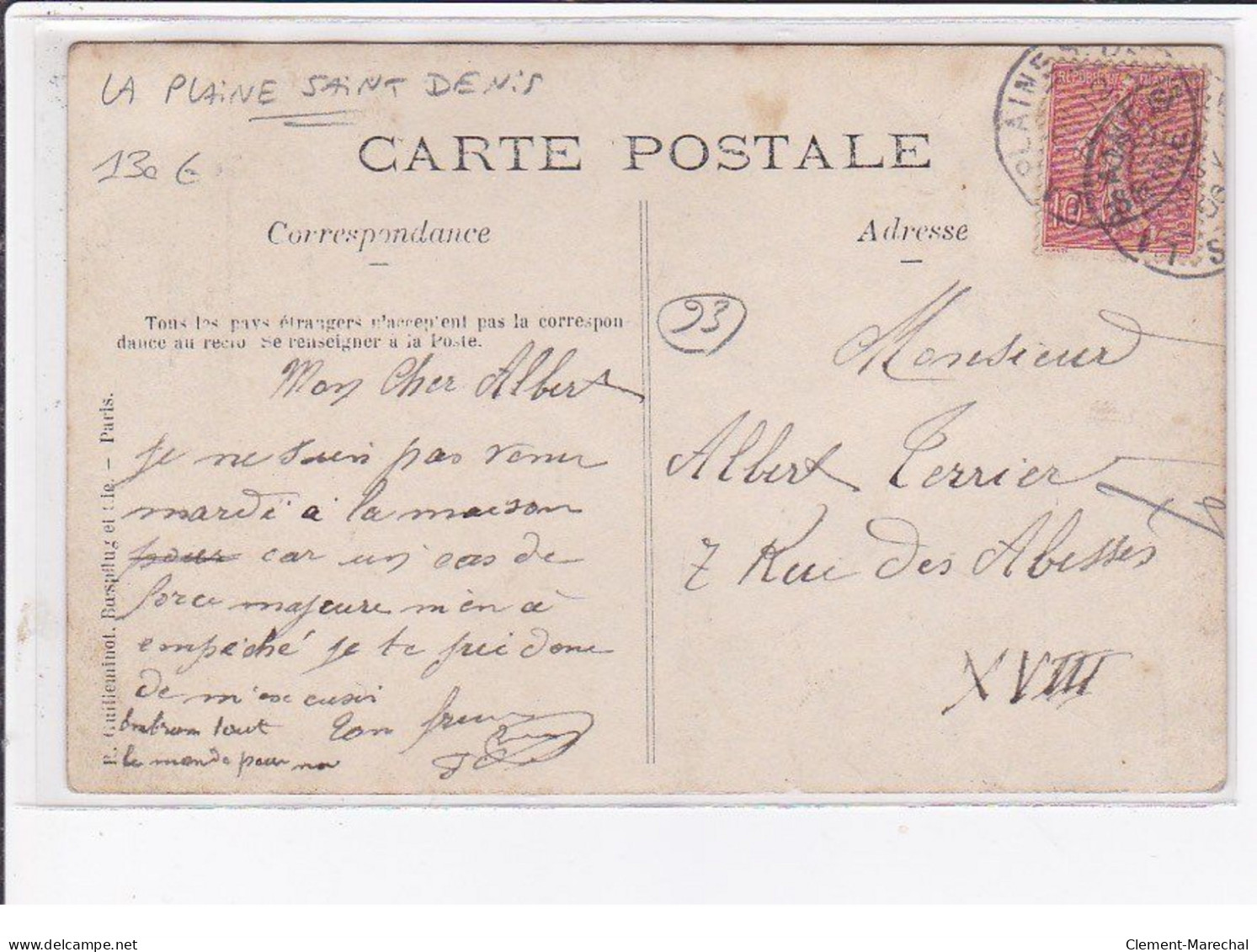 LA PLAINE SAINT DENIS : Carte Photo D'une épicerie - Très Bon état - Other & Unclassified